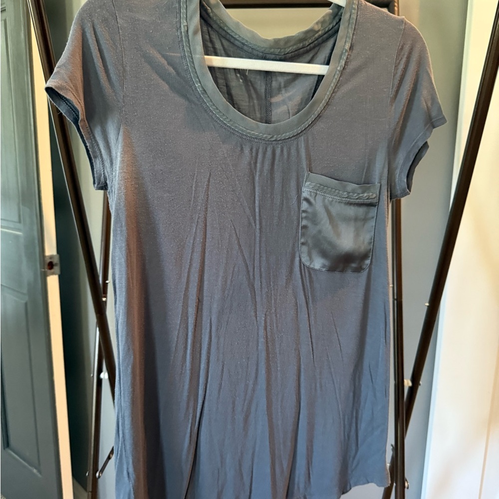 LOFT Charcoal Short Sleeve Tee with Pocket
